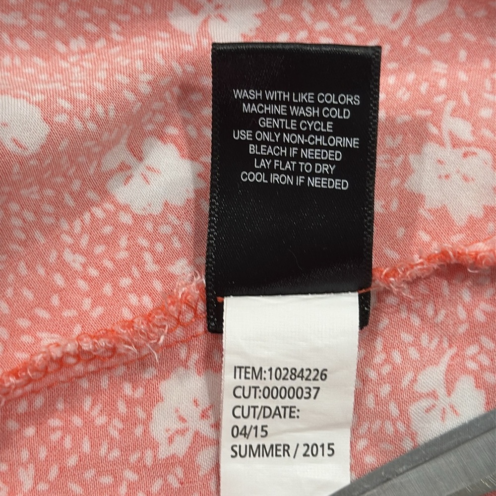 Torrid Women’s Floral Coral‎ Skater Dress with Drawstring Elastic Waist Size 1X - Picture 6 of 7